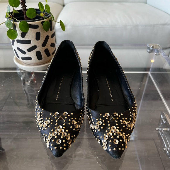 GIUSEPPE ZANOTTI | LEATHER POINTED TOE FLATS - Picture 5 of 11